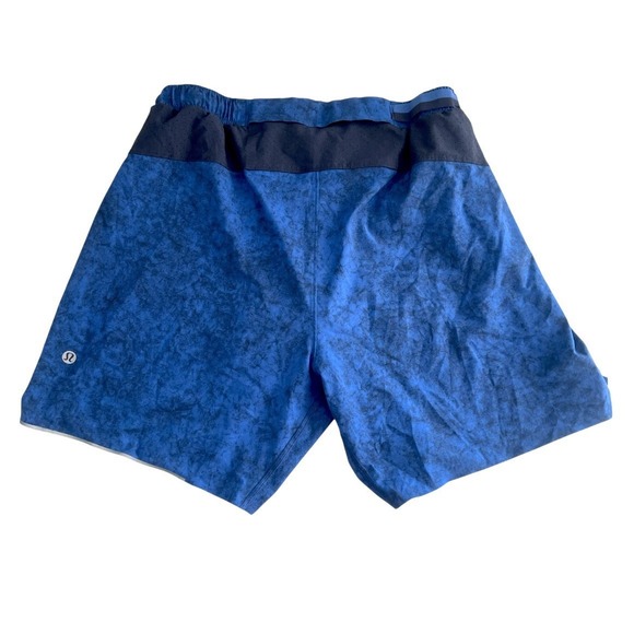 Lululemon Surge Lined Short 6" Gravel Dust Symphony Blue True Navy Sz M Gym - Picture 9 of 16